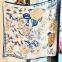 Silk scarf  Square women scarf flowers geometric patterns scave high quality70*70cm