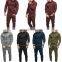 Men Tracksuit Men 2022 Spring Custom Gray Chenille Embroidery Sweatsuit Men Slim Fit Hoodie Tracksuit Sets