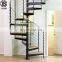 Carbon steel structure iron balustrade staircase Wooden interior carbon steel spiral staircase