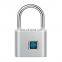 Custom Portable Waterproof IP56 Digital USB Rechargeable Smart Fingerprint Padlock