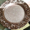 13inches Vintage Elegant Dinner Under Plate Shiny Retro Flower Edge Plastic Rose Gold Table Charger Plates for Wedding