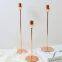 Wholesale Set of 3 Pieces Antique Wedding Rose Gold Black Pillar Tapered Metal Candle Stick Candlestick Holder For Home Decoration