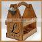 Wood Beer Carrier and Condiment Caddy with Attahed Bottle Opener