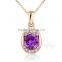 Dreamlike style women jewelry amethyst wedding gold necklace designs