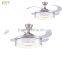 Silver Color Yellow Light Ceiling Fan With Remote Control