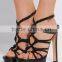High quality super high heel platform sandals genuine leather women sandals for women
