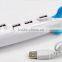 Promotional gift submarine shaped 4 port usb hub for Computer Laptop