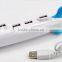 Promotional gift submarine shaped 4 port usb hub for Computer Laptop