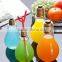 Bulb shape fresh juice milk glass water bottle with metal lid