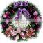 christmas wreath with flower,hot sale artificial christmas wreaths,plastic christmas wreaths for decoration