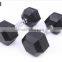 Crossfit Black Rubber Coated hex dumbbells