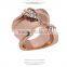 Classic 18k Gold Plating Austrian Crystal Leaf Rose Wedding Ring