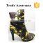 high heels women Rubber outsole casual boots cool camouflage boots