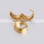 Korean Fashion Clasp round Gold Plated stainless Steel earrings