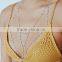 Gold Plated Women Punk Bells Body Single Shoulder Chain Link Slave Necklace