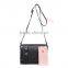 Vintage style messenger bag flap with metal studs pu leather women crossbody black bag