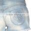 2015 women jean shorts with leather back pocket embroidery designs JXH300