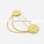 Cheap Price Double Coins Long Chains Simple Dress Brooch Pin For Women