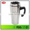16oz food grade thermos ss double wall cup with handle