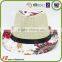 Fashion lady straw cap for summer straw hat with leather band