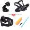Accessories Mount 4 in Kit Floating Hand Grip + Head Strap + Chest Belt Head + Suction Cup Adapter For Gopros SJCAM