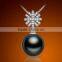 2016 Modern 925 Silver Long Setting Zircon Tahitian Pearl Pendants