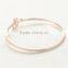 Custom Metal Three Clover Fashion Jewelry Gold Plated Bangles With Clear Cz