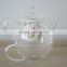 Wholesale pyrex glass teapot with cup saucer glass infuser strainer all in one tea pot handblown 400ml