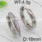 Fashionable simple round style 925 thailand silver hoop earring