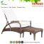 2 Piece Outdoor Rattan Wicker Lounge Chair and Footrest
