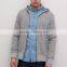 Plain gray long sleeve men hoodie jacket