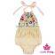 Bohemia Style Halter Printed Decorative Tassels Baby Girl Baby Grows Bodysuit Floral Romper