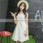 summer new design young lady dress fashion printed cotton linen A-LINE embroidered dress Sleeveless vest dress