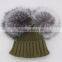 Myfur Khaki Green Fashion Knitting Hat with Genuine Silver Fox Fur Pom Poms