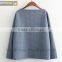 Pullover Sweatshirt With Boat Neck And Lattice Style for Women