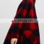 Western Designer Fashion Scotland Classic Check Plaid Women Wool Long Jacket Coat NT6802