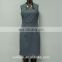 Simple and cute back hollow out design office lady tea dress