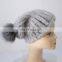 top quality knitted mink hat female