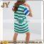 Multi-color Stripe Jersey T-shirt Dress Crew Neck Dropped Shoulders Oversized Fit Summer Wear