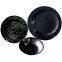 Custom print 8 color dinnerware plastic plate and bowl black melamine dinner set cheap tableware