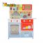 2019 Newly released classic blue wooden toy kitchen set with electronic stove W10C045