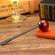 145mm Length short wooden resin short tobacco pipe with red sandal round head for smoking