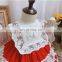 2020 Summer Spanish Lolita princess dress baby girl clothes lace stitching red dress for girl birthday party vestidos