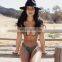 2019 Brazilian New Swimsuit Sexy Snake Print Bandage Backless Bikini Set for Women Two Piece Low Cut Swimsuit Biquini