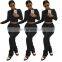 2021 New Design Solid Color Women Hoodies 2 Piece Jogger Sweatsuit Set