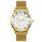 Skmei 9166 OEM Watches Quartz Golden Men Stainless Steel Wholesale Wrist Watches