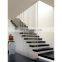 Wood tread with led floating staircase designs foshan factory