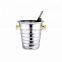 Round Stainless Steel Ice Bucket Metal Beer Tub Cube Container Wine Champagne Cooler Handles Copper Ice Buckets