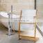 Natural bamboo bathroom 3 layer towel rack free standing bathroom towel rack hot sale household bath towel rack