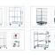 Large Roll Container Foldable Steel Warehouse Storage Rolling Pallet Cage Trolley